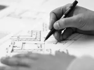 Architectural drafting sketch