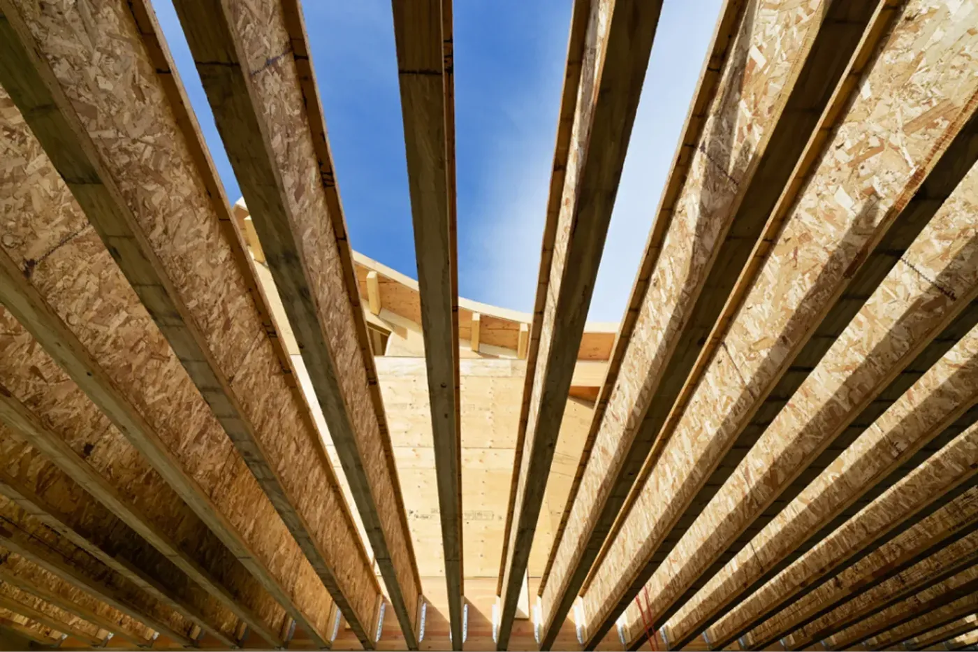 Tji floor joist framing detail upward perspective